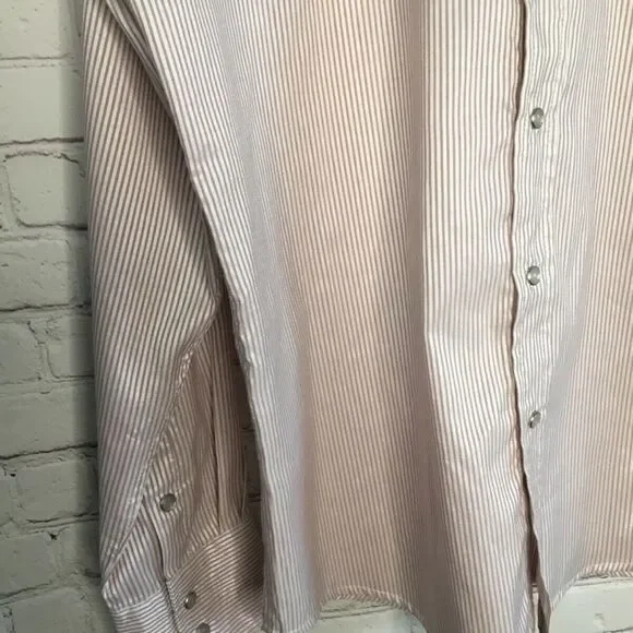 Platini Jeans Cougar Mens Stripe Western Cross Embellished Long Sleeve Shirt L - Picture 5 of 12